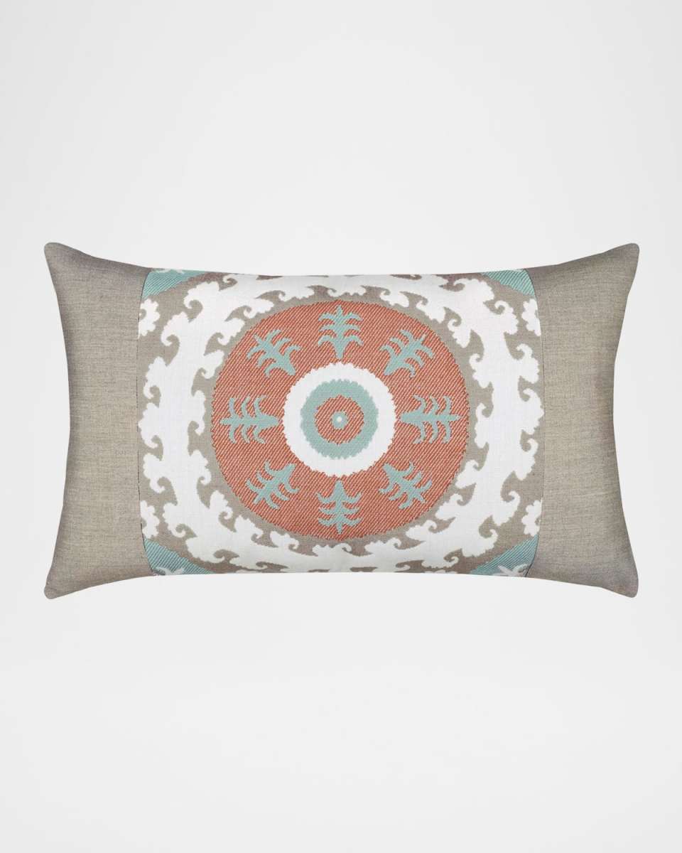 Suzani Indoor/Outdoor Lumbar Pillow, 12" x 20"